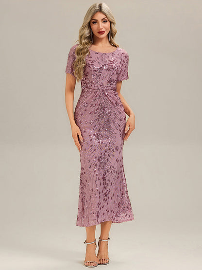 ever HAYLEN|Sequin Mermaid Round Neck Dress