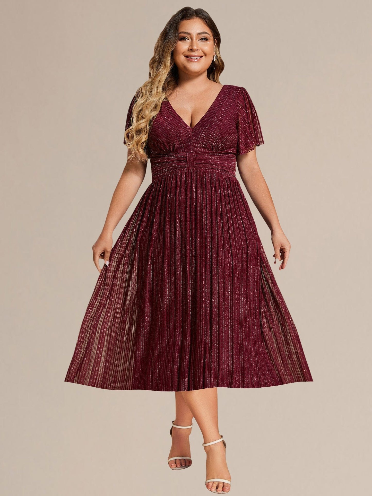 pretty QUINN|Plus size Glittery Formal Evening Dress