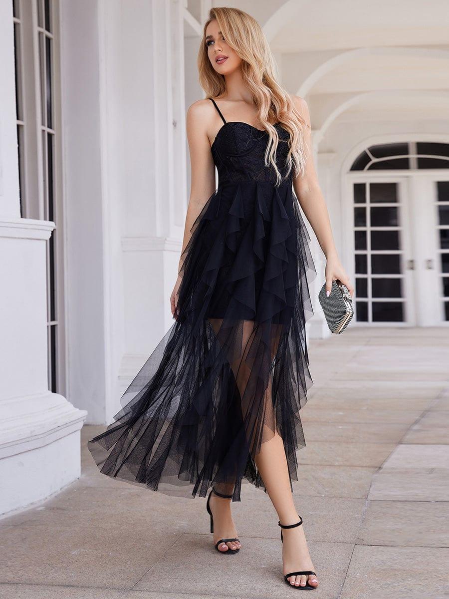 Corset Top Sweetheart See-Through Tulle Sleeveless Formal Evening Dress
