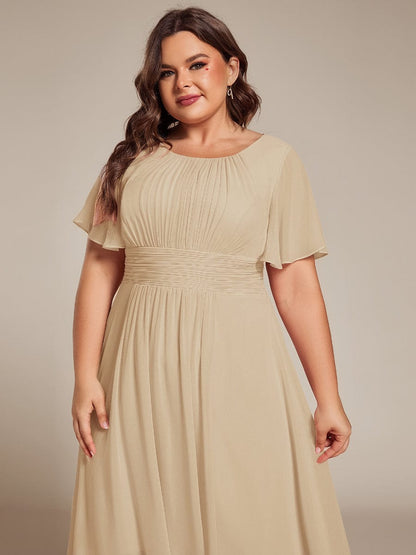 pretty EDEN|Plus Size Flowy Chiffon Bridesmaid Dress