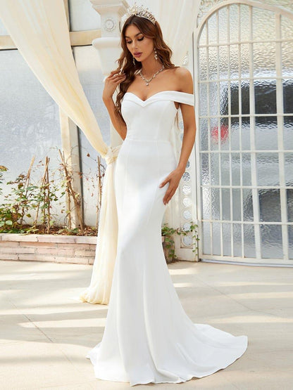 SEOULIS'S BRIDE|Off the Shoulder Mermaid Corset Eloping Dress for Wedding