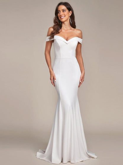 SEOULIS'S BRIDE|Off the Shoulder Mermaid Corset Eloping Dress for Wedding