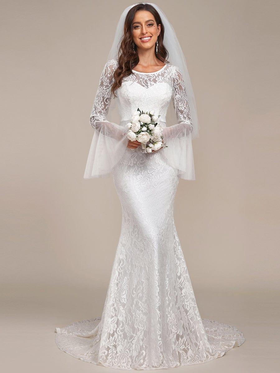 VALENZA'S BRIDE|Sweetheart Long Bell Sleeve Mermaid Wedding Dress