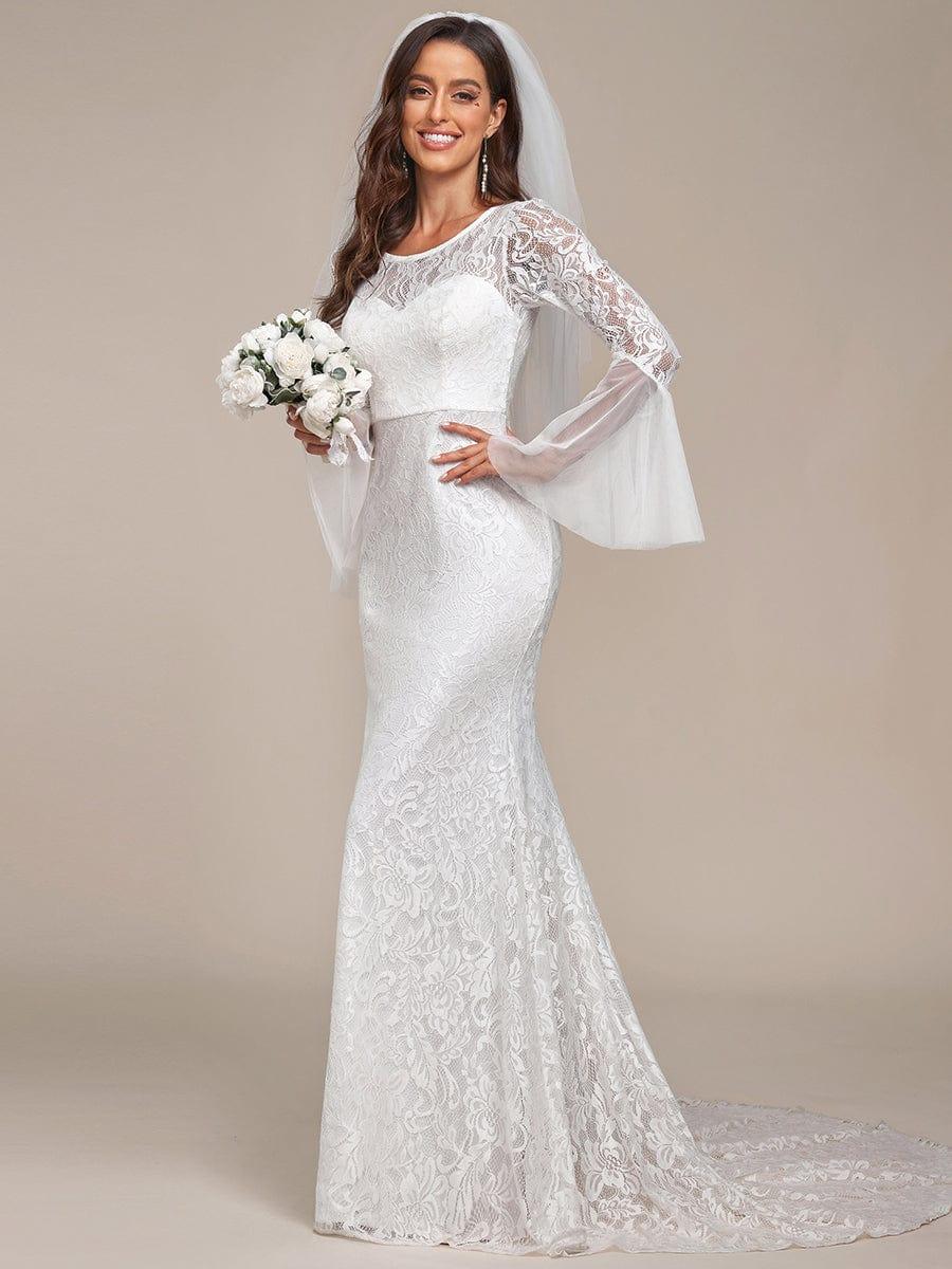 VALENZA'S BRIDE|Sweetheart Long Bell Sleeve Mermaid Wedding Dress