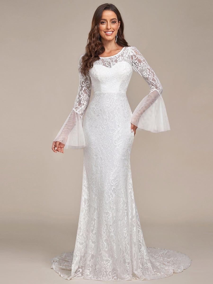 VALENZA'S BRIDE|Sweetheart Long Bell Sleeve Mermaid Wedding Dress