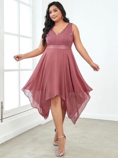 pretty COSTA|Plus Size Stunning V Neck Prom Lace Dress for Women