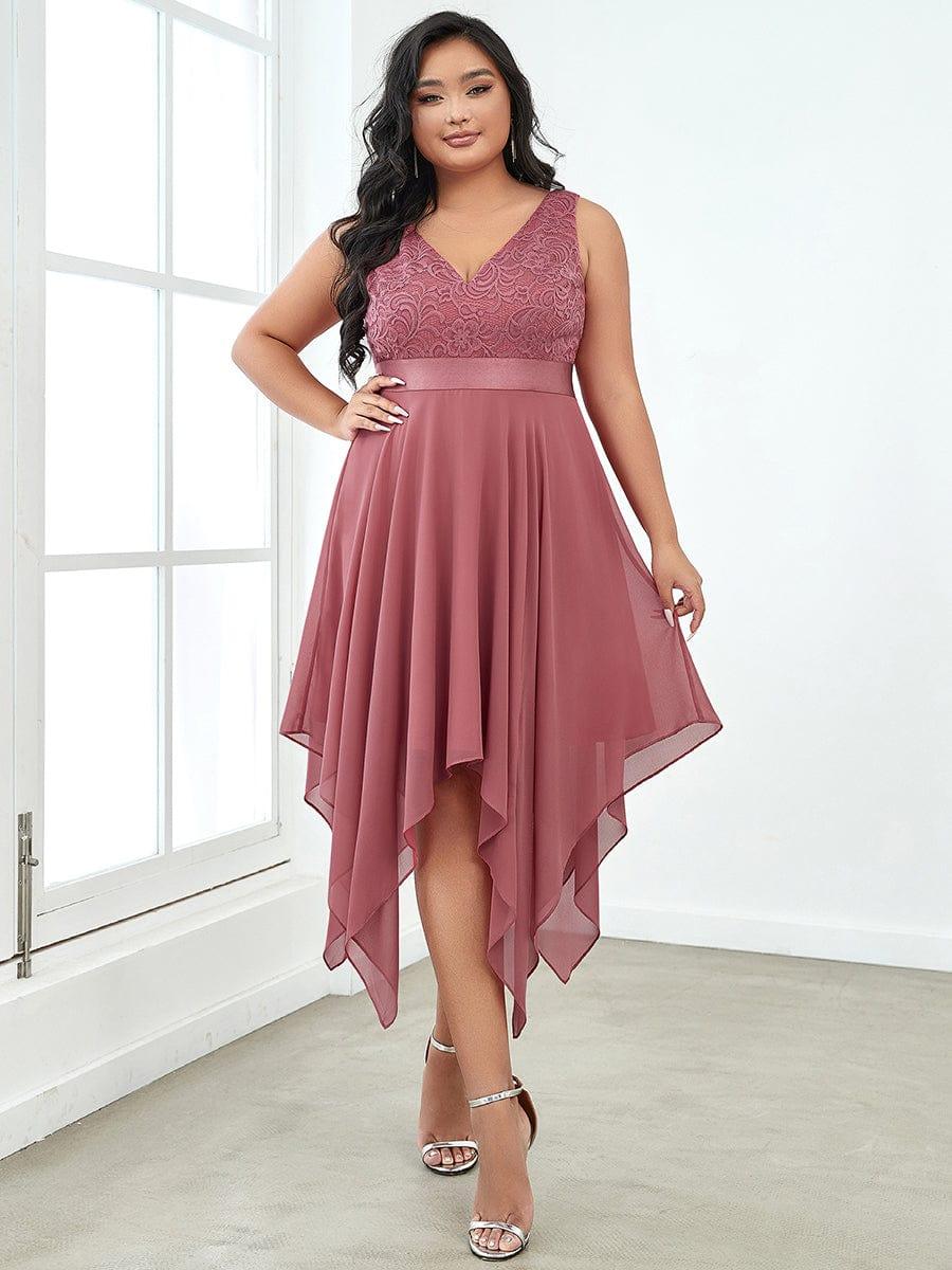 pretty COSTA|Plus Size Stunning V Neck Prom Lace Dress for Women