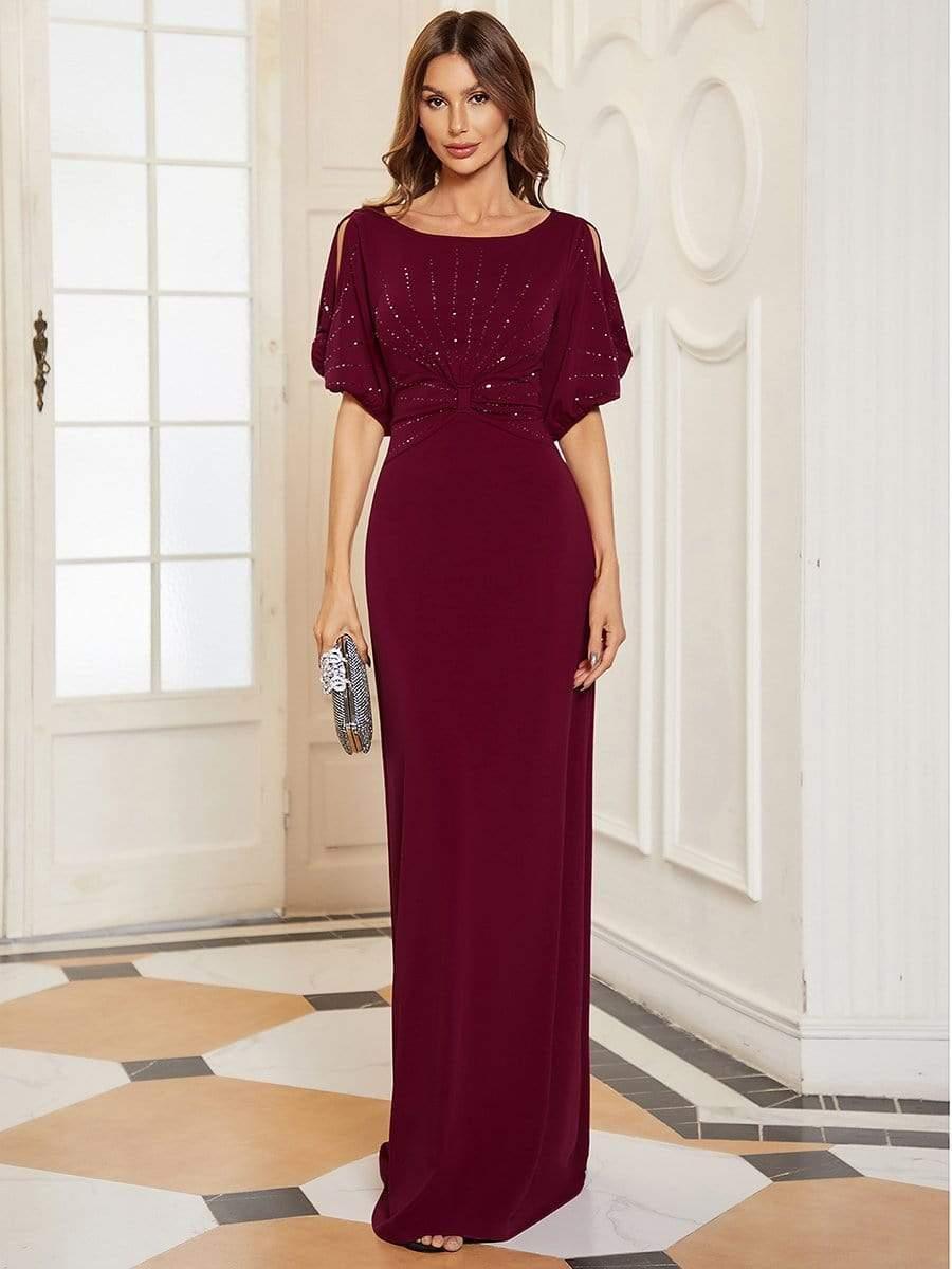 ever VICOTIRE|Round Neck Bodycon Half Sleeve Formal Dress