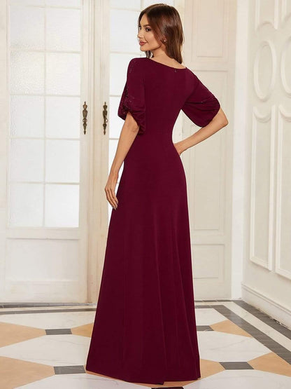 ever VICOTIRE|Round Neck Bodycon Half Sleeve Formal Dress