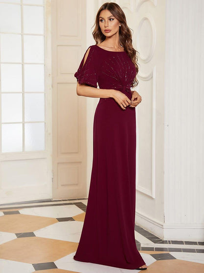 ever VICOTIRE|Round Neck Bodycon Half Sleeve Formal Dress