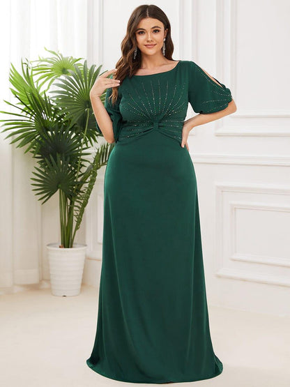 pretty VICOTIRE|Simple Plus Size Bodycon Maxi Mermaid Wedding Guest Dress