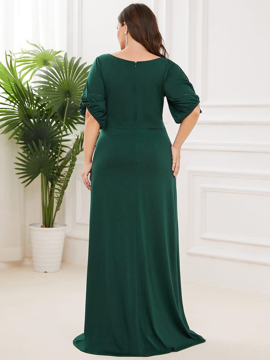 pretty VICOTIRE|Simple Plus Size Bodycon Maxi Mermaid Wedding Guest Dress