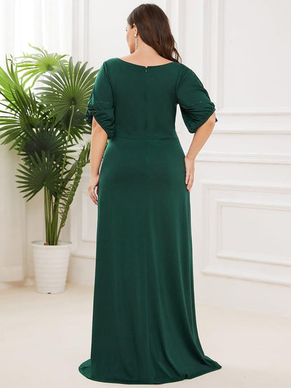 pretty VICOTIRE|Simple Plus Size Bodycon Maxi Mermaid Wedding Guest Dress