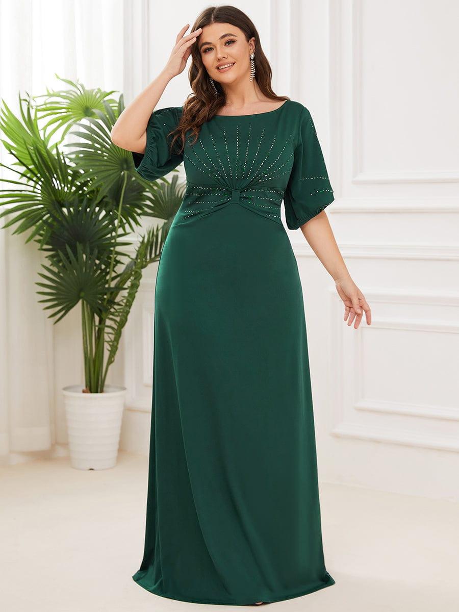 pretty VICOTIRE|Simple Plus Size Bodycon Maxi Mermaid Wedding Guest Dress