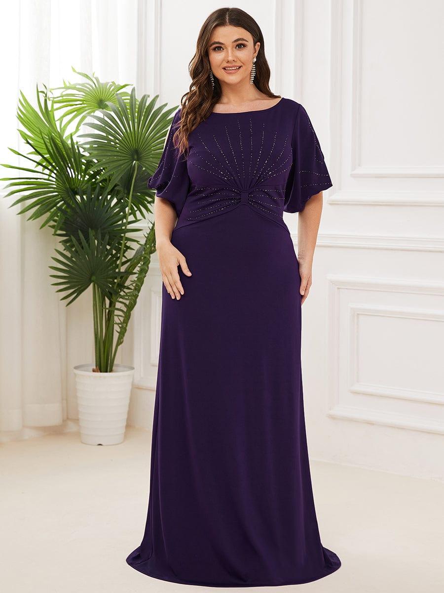 pretty VICOTIRE|Simple Plus Size Bodycon Maxi Mermaid Wedding Guest Dress