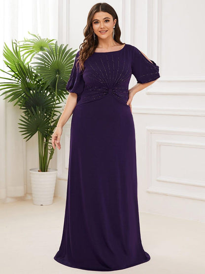 pretty VICOTIRE|Simple Plus Size Bodycon Maxi Mermaid Wedding Guest Dress