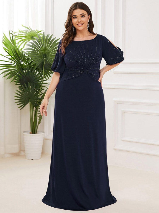 pretty VICOTIRE|Simple Plus Size Bodycon Maxi Mermaid Wedding Guest Dress