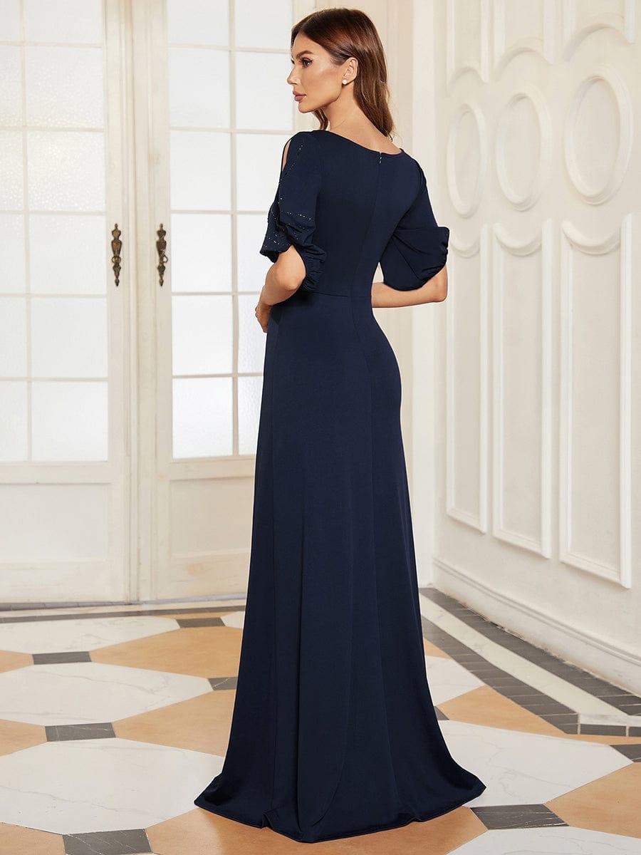 ever VICOTIRE|Trendy Round Neck Bodycon Wedding Guest Dress with Sleeves