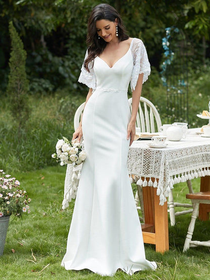 ever SLOANE|Sexy V Neck Maxi Bodycon Mother of the Bride Dress