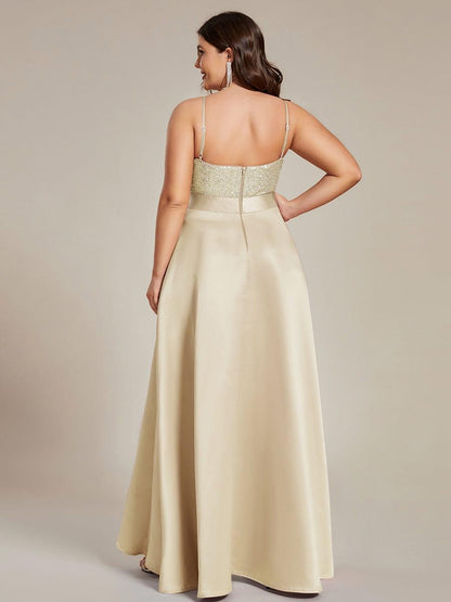 pretty ALYNA|High Low Sleeveless Plus Size Dresses With Sequin for Evening