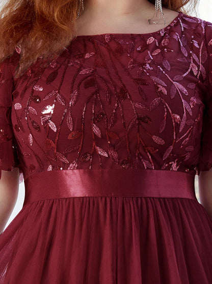 pretty SAPHIR|Plus Size Sequin Bodice Long Formal Evening Dresses