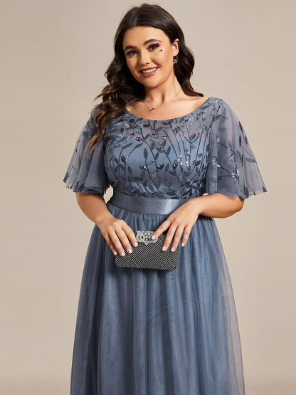 pretty SAPHIR|Plus Size Sequin Bodice Long Formal Evening Dresses