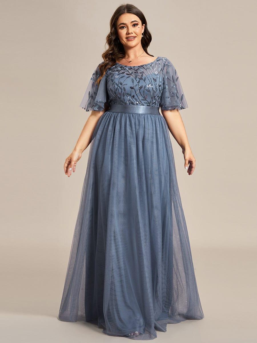 pretty SAPHIR|Plus Size Sequin Bodice Long Formal Evening Dresses