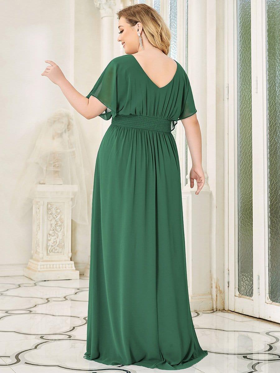 pretty AMBRYN|Plus Size Empire Waist Chiffon Formal Maxi Evening Dress
