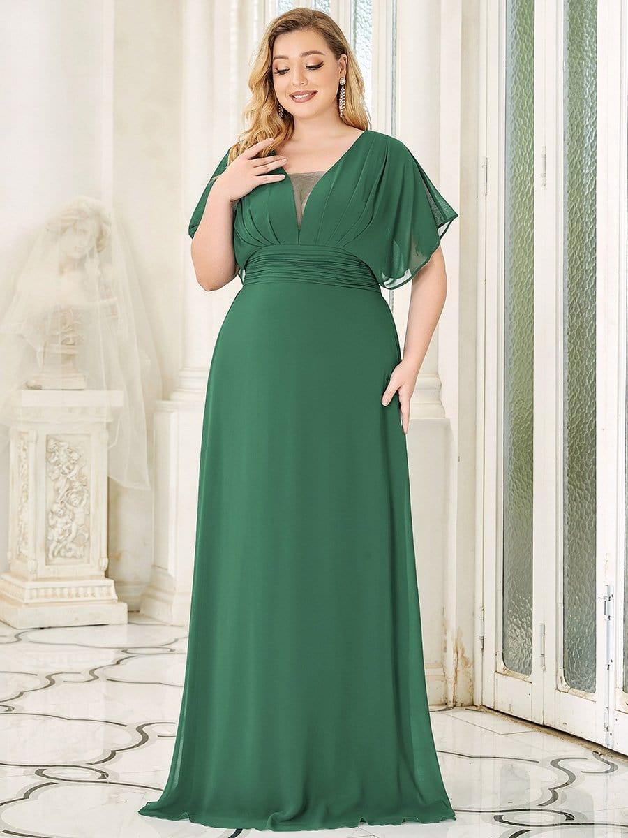 pretty AMBRYN|Plus Size Empire Waist Chiffon Formal Maxi Evening Dress