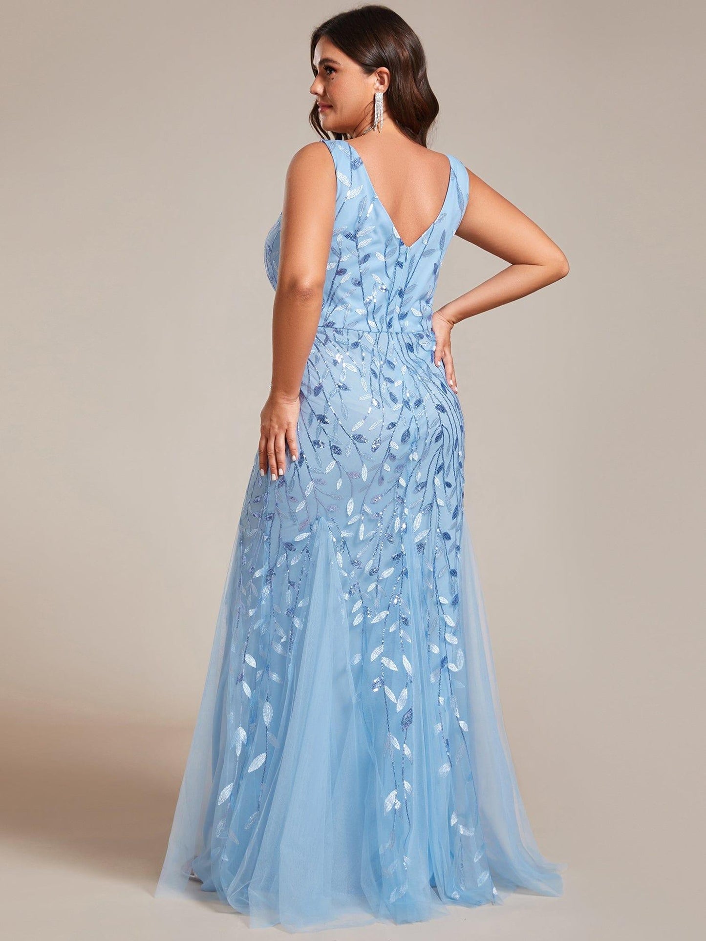 pretty ORIEL|Plus Size Maxi Sequin Formal Dresses & Gowns