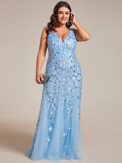 pretty ORIEL|Plus Size Maxi Sequin Formal Dresses & Gowns