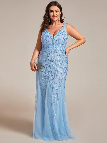 pretty ORIEL|Plus Size Maxi Sequin Formal Dresses & Gowns