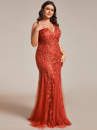 pretty ORIEL|Plus Size Maxi Sequin Formal Dresses & Gowns