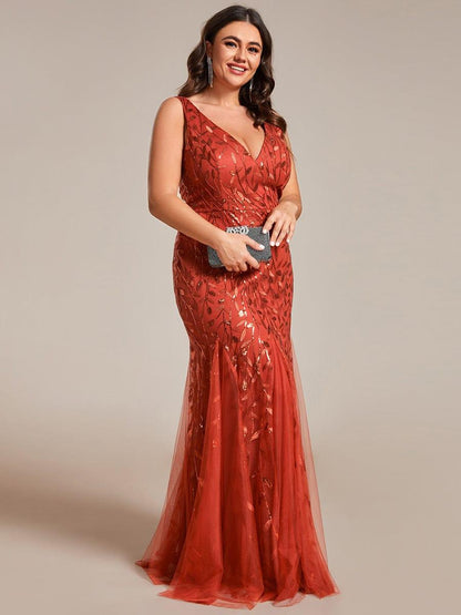 pretty ORIEL|Plus Size Maxi Sequin Formal Dresses & Gowns