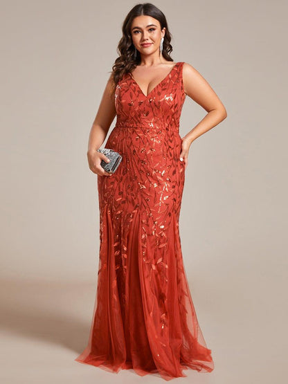 pretty ORIEL|Plus Size Maxi Sequin Formal Dresses & Gowns