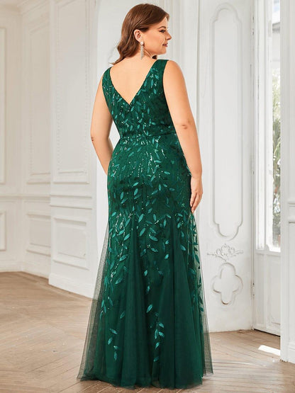 pretty ORIEL|Plus Size Maxi Sequin Formal Dresses & Gowns
