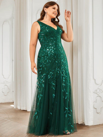 pretty ORIEL|Plus Size Maxi Sequin Formal Dresses & Gowns