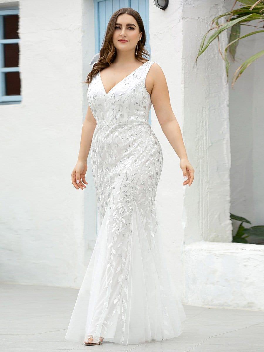 pretty ORIEL|Plus Size Maxi Sequin Formal Dresses & Gowns