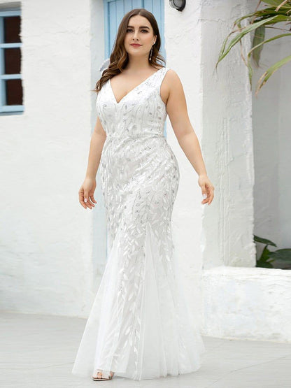 pretty ORIEL|Plus Size Maxi Sequin Formal Dresses & Gowns