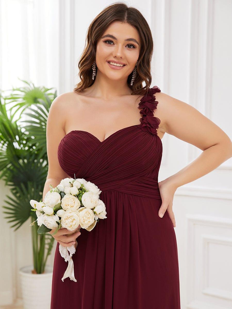 ever JAYLEEN|Sweet Pleated Bodice One Shoulder Chiffon Bridesmaid Dress