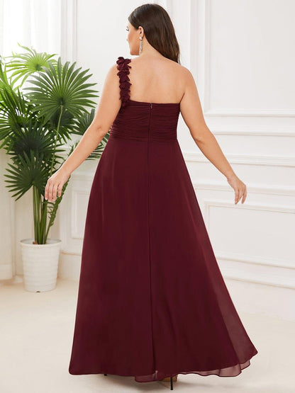 ever JAYLEEN|Sweet Pleated Bodice One Shoulder Chiffon Bridesmaid Dress