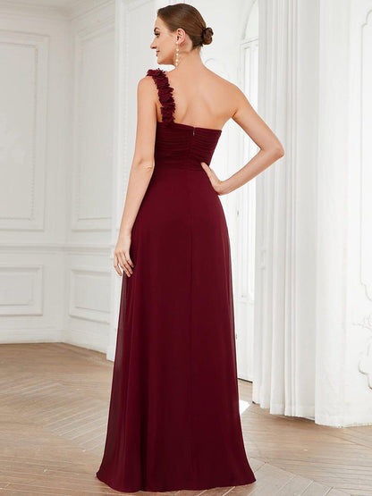 ever JAYLEEN|Sweet Pleated Bodice One Shoulder Chiffon Bridesmaid Dress
