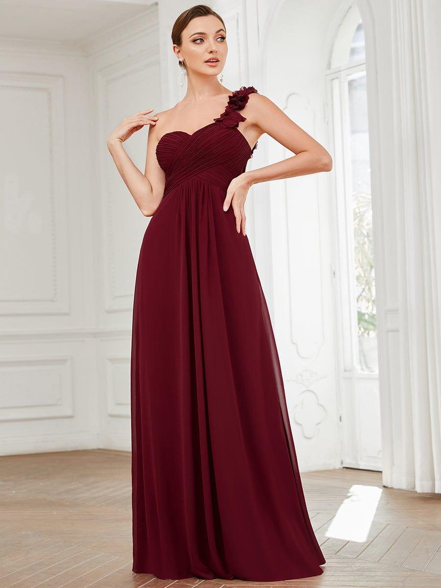 ever JAYLEEN|Sweet Pleated Bodice One Shoulder Chiffon Bridesmaid Dress