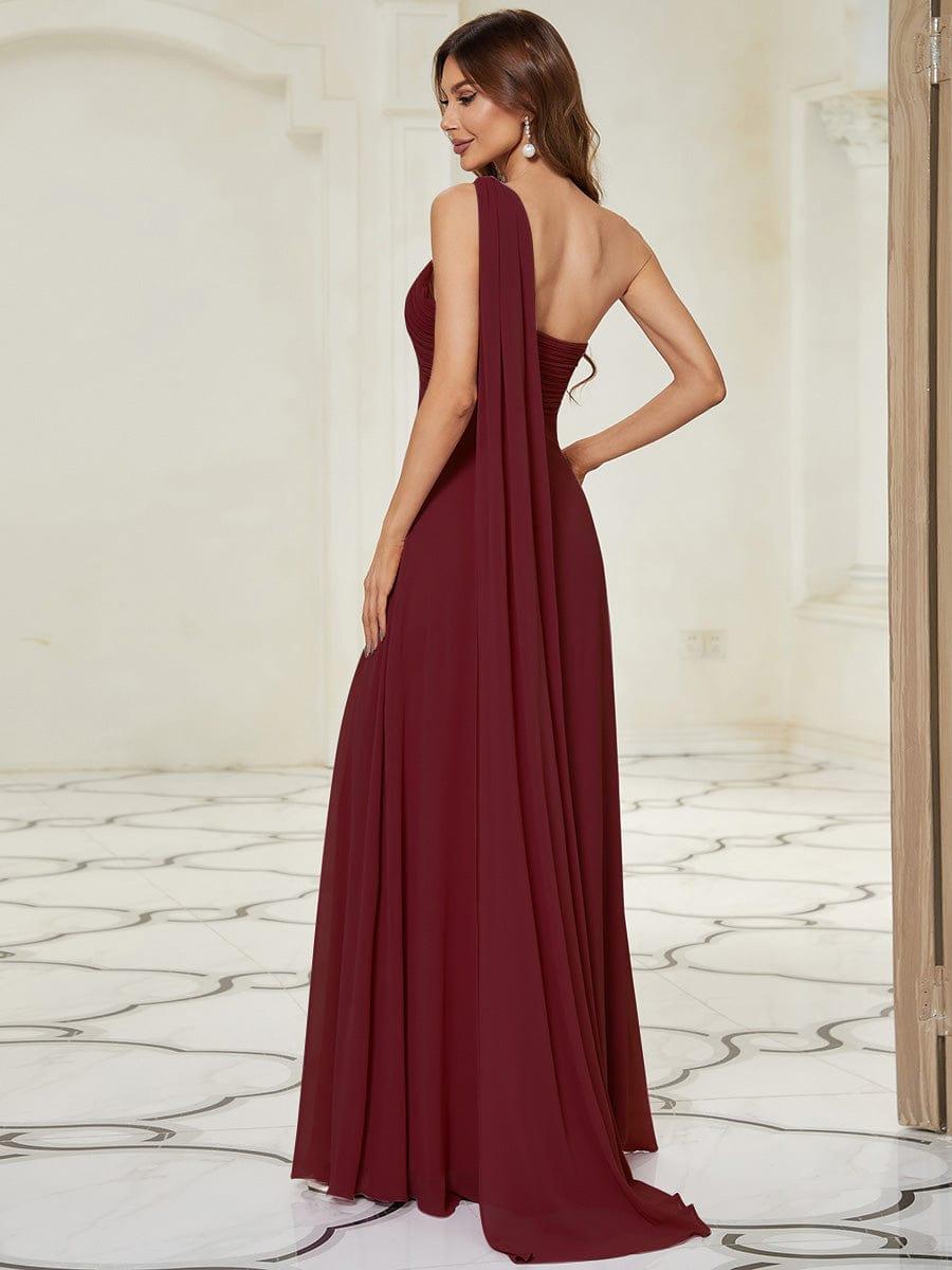 ever ANAYA|One Shoulder Pleated Chiffion Bridesmaid Sleeves