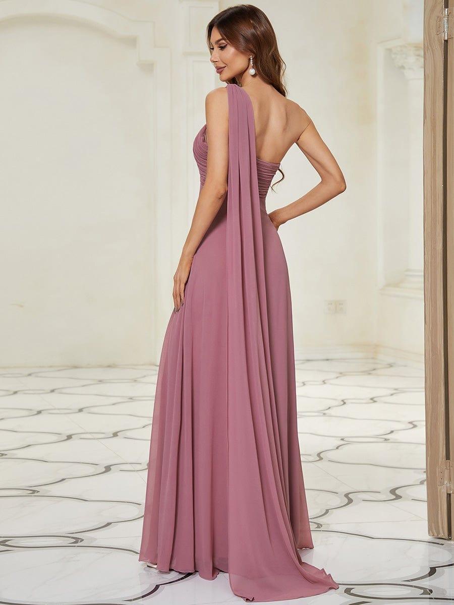 ever ANAYA|One Shoulder Pleated Chiffion Bridesmaid Sleeves