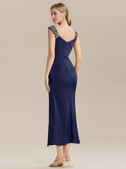 ever CORALINE|Satin High Slit Formal Maxi Dress