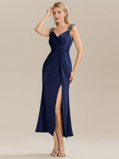 ever CORALINE|Satin High Slit Formal Maxi Dress