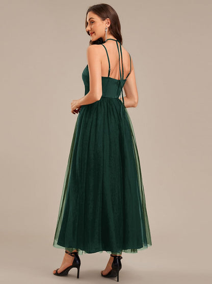 ever AVELINE|Tie-Front Satin Sleeveless Wedding Guest Dress