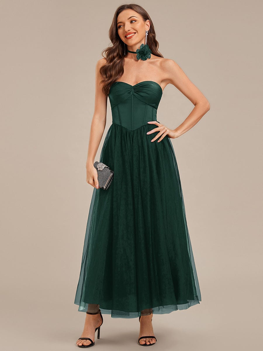 ever AVELINE|Tie-Front Satin Sleeveless Wedding Guest Dress