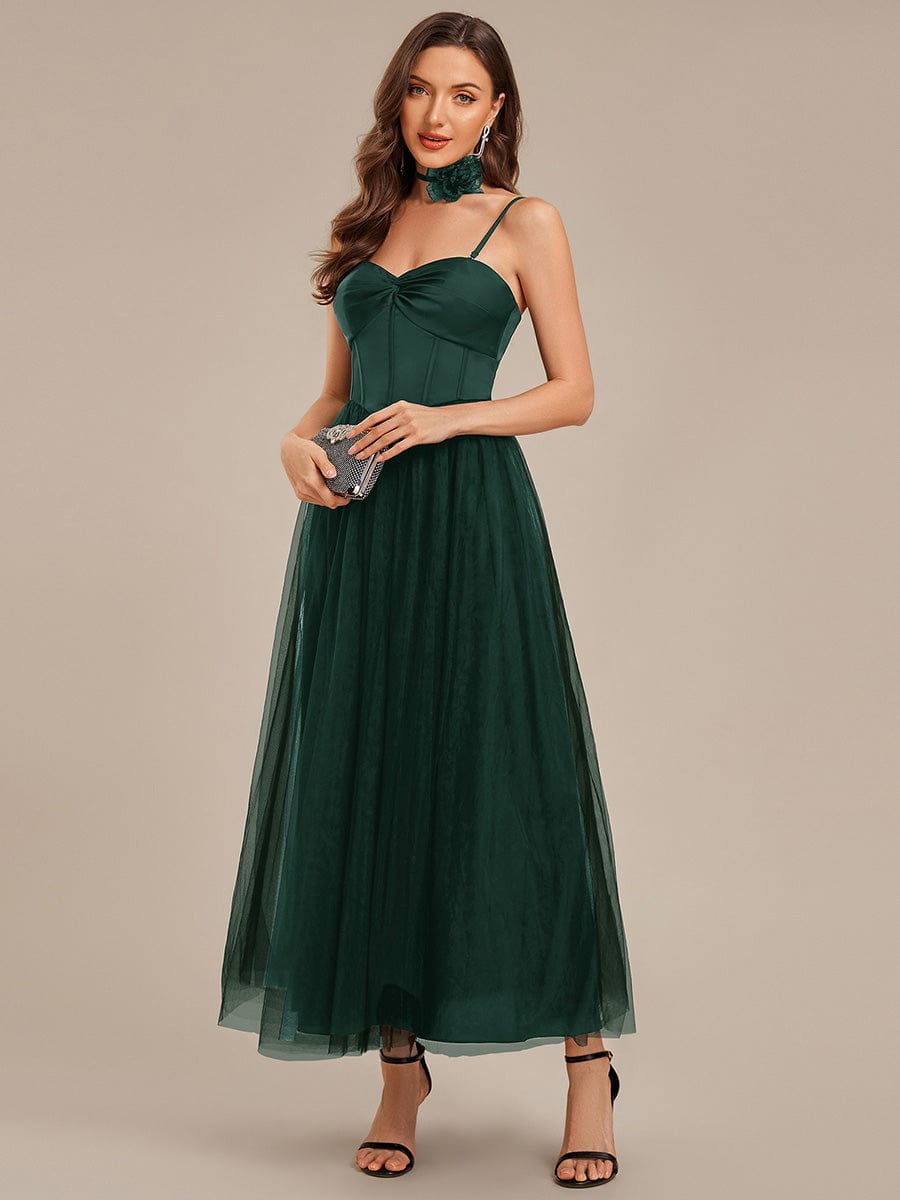 ever AVELINE|Tie-Front Satin Sleeveless Wedding Guest Dress